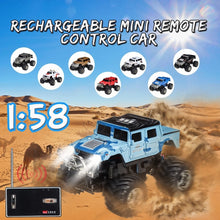 1pcs MINI RC Car 2207 Can Be Charged 1:58 Off-road Vehicle for Children RC Car High Speed Car LED Light Vehicles Gift Toy