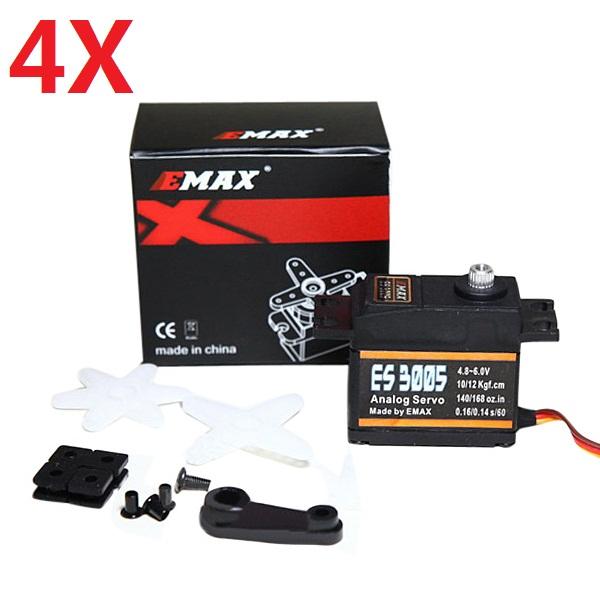 4X EMAX ES3005 42g Metal Analog Servo for RC Airplane Waterproof
