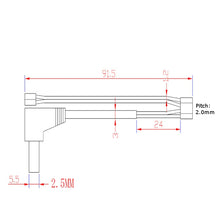 90mm DC 5.5mm*2.5mm Plug JST-PH 2P to JST-PH 2.0mm 4P Power Supply Cable Battery Wire Adapter for FPV Goggles Monitor Headset RC Racing Drone