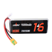 URUAV 7.4V 16000mAh 30/60C 2S Lipo Battery XT90 Plug for RC Quadcopter Agriculture Drone Outdoor Charger Power