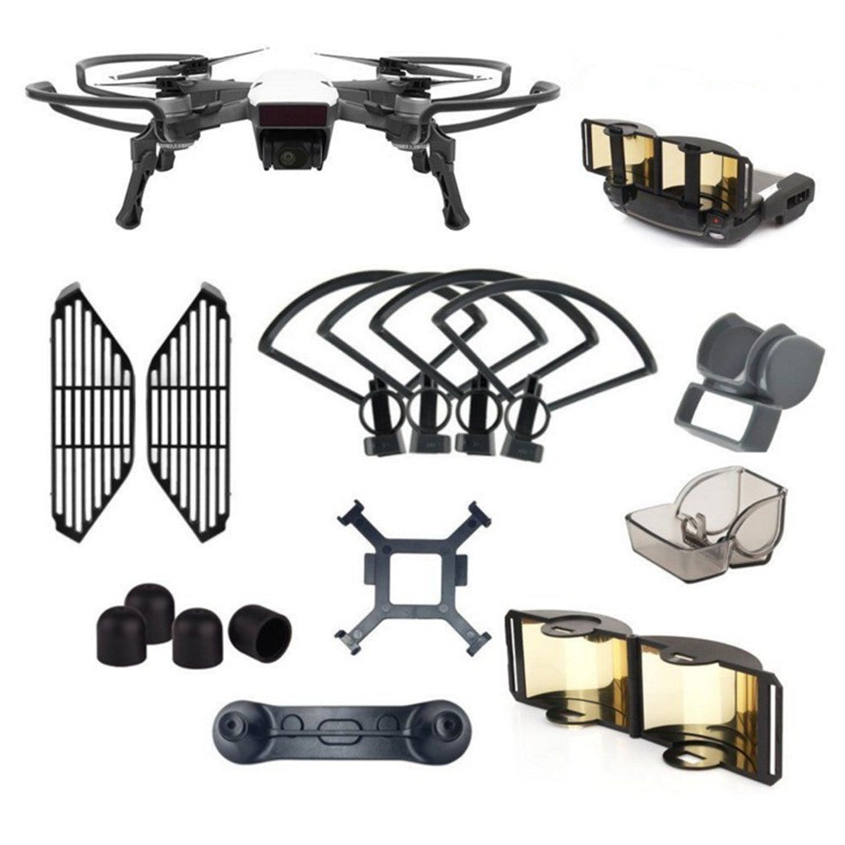 8 Pack Bundle Combo Propeller Guard Landing Gear Hood For DJI Spark 