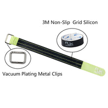 2Pcs RJXHOBBY High Strength Non Slip Silicone 3M Fiber Metal Claps Battery Strap for Lipo Battery