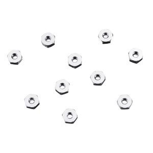 10Pcs M2 Manual Knurled Thumb Aluminum Alloy Screw Nut Spacer Flat Washer