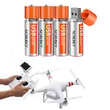 4PCS SORBO 1.5V 1200mAh USB Rechargeable 1 Hour Quick Charging AA Li-po Battery 