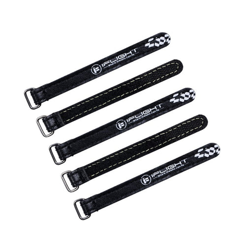 5Pcs iFlight 10X100mm 10x130mm Battery Strap Metal Buckle Patent Leather Black for RC Lipo Battery