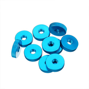 10Pcs M6 Manual Knurled Thumb Aluminum Alloy Screw Nut Spacer Flat Washer
