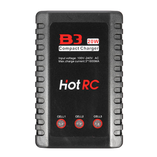 HOTRC B3 20W 1.6A AC Battery Balance Charger for 2S-3S LiPo Battery