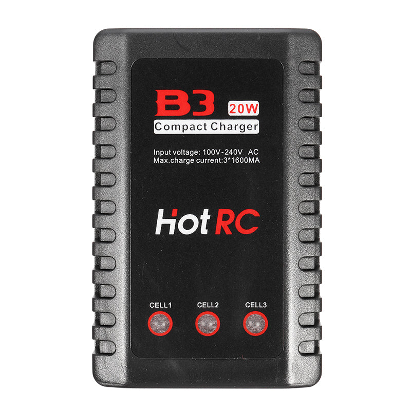 HOTRC B3 20W 1.6A AC Battery Balance Charger for 2S-3S LiPo Battery