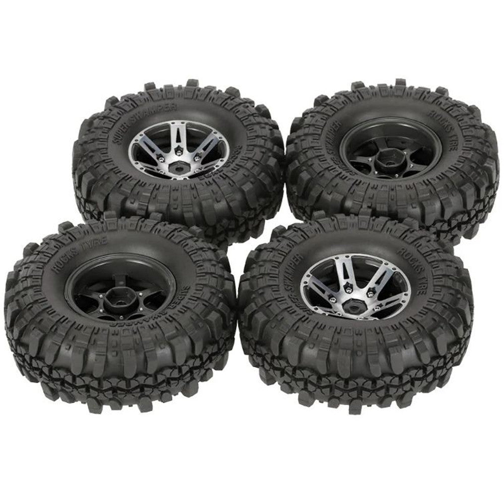 4Pcs AUSTAR AX-4020A 1.9 Inch 110mm 1/10 RC Car Tires with Alloy Hub For D90 SCX10 AXAIL RC4WD TF2 R