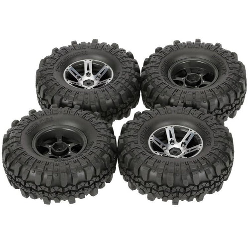 4Pcs AUSTAR AX-4020A 1.9 Inch 110mm 1/10 RC Car Tires with Alloy Hub For D90 SCX10 AXAIL RC4WD TF2 R