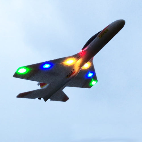 Hand Launched Ejection Electronic Airplane EPP 235mm Wingspan Ultra Light Plane with Colored LED for Night Flight RC Aircraft RTF Indoor Trainer 