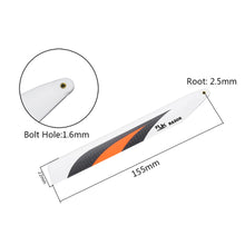 3PCS RJX 155mm Carbon Fiber Main Blade For Trio 180 CFX RC Helicopter