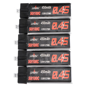 10Pcs URUAV 3.8V 550Mah 50/100C 1S HV 4.35V Lipo Battery PH2.0 Plug for Emax Tinyhawk Kingkong/LDARC TINY