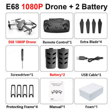 E68 drone HD wide angle 4K WIFI 1080P FPV drone video live recording Quadcopter height to maintain drone cameraVS e58 drone