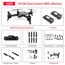 SG106 WiFi FPV RC Drone with 720P or 1080P or 4K HD Dual Camera Optical Flow Aerial Video RC Quadcopter for Toys Kid RC Dron