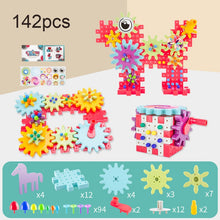Kids 3D Gears Block DIY Toy Mushroom Nail Plastic Educational Toys Assembly Building Blocks Kit Bricks Toys For Boys Girls