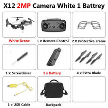 X12 WiFi FPV Mini Foldable Drone Camera 0.3MP 2MP HD Optical Flow Aerial Video Profissional RC Quadcopter Helicopter Toys SG106