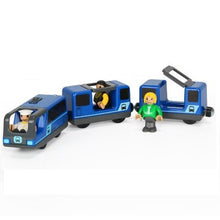 Electric RC Train Set Remote Control Toys Connected with Wooden Railway Car Tracks Birhtday Christmas Gift for Children