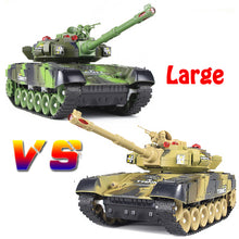 Children Day Gift Fighting Battle Tanks 2.4G 10 Channel RC Infrared Shooting Tank Electric Toy Army Vehicle Big War Tank Present