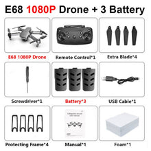 E68 drone HD wide angle 4K WIFI 1080P FPV drone video live recording Quadcopter height to maintain drone cameraVS e58 drone