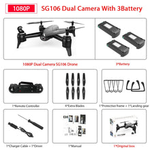 SG106 WiFi FPV RC Drone with 720P or 1080P or 4K HD Dual Camera Optical Flow Aerial Video RC Quadcopter for Toys Kid RC Dron