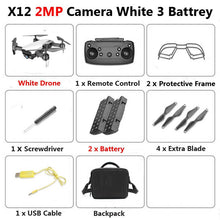 X12 WiFi FPV Mini Foldable Drone Camera 0.3MP 2MP HD Optical Flow Aerial Video Profissional RC Quadcopter Helicopter Toys SG106