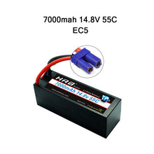 HRB Lipo 7.4V 11.1V 14.8V 2S 3S 4S 2P Battery 7.4V 7000mah 55C T DEAN XT60 MAX 110C Hard Case for RC 1/10 Scale Trx Stampede Car