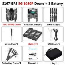 S167 GPS Drone With Camera 5G RC Quadcopter Drone 4K WIFI FPV Foldable Off-Point Flying Gesture Photos Video Helicopter Toy