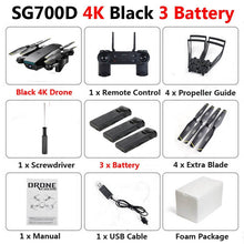 SG700-D Professional Foldable Drone with Dual Camera 1080P 720P 4K Selfie WiFi FPV Optical Flow RC Quadcopter Helicopter XS809S