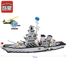 Sluban Model Building Blocks Navy Submarine Military Ship Plane Aircrafted Carrier Warship Battle Cruiser Frigate Toys