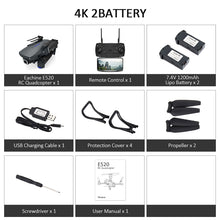 Eachine E520 WIFI FPV Drone 4K/1080P HD Wide Angle Camera Altitude Hold Foldable Aerial Video Quadcopter Aircraft Upgraded E58