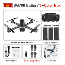 SG706 drone 4K WiFi 1080p dual camera quadcopter optical flow stability height RC helicopter RC toy drone with camera VS XS812