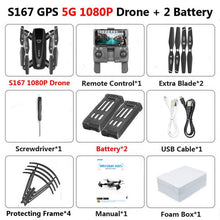 S167 GPS Drone With Camera 5G RC Quadcopter Drone 4K WIFI FPV Foldable Off-Point Flying Gesture Photos Video Helicopter Toy