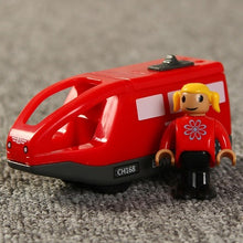 Remote Control RC Electric Small Train Toys Set Connected with Wooden Railway Track Interesting Present for Children