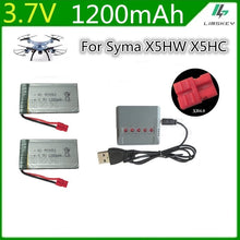 6Pcs/Set Original 3.7v 1200mAh with Charger Units for SYMA X5 X5C X5SC X5SH X5SW Drone Quodcopter Spare lipo Battey Parts 3.7 v