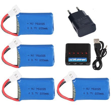 For Syma X4 X11 X13 RC Drones 3.7V 200mah LiPo battery + 5 in1 charger for Syma X4 X11 X13 RC Quadcopter Parts 752025