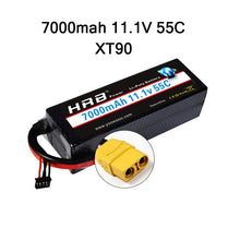 HRB Lipo 7.4V 11.1V 14.8V 2S 3S 4S 2P Battery 7.4V 7000mah 55C T DEAN XT60 MAX 110C Hard Case for RC 1/10 Scale Trx Stampede Car