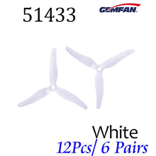 24pcs/ 12 pairs Gemfan 51433 5inch 3 blade/ tri-blade Propeller Props CW CCW Compatible T-motor for FPV Racing Drone