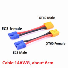 EC3 EC5 To T Deans Plug XT60 Connector Adapter Deans plug 12AWG 14AWG cable wire for RC Lipo ESC Motor Drone