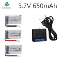 5pcs 3.7V 650mAh Drone Rechargeable Li-polymer Battery 802540 + USB Charger set For SYMA X5C X5C-1 X5 H5C Quadcopter