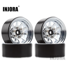 INJORA 107g/pcs Metal Alloy 1.9 Beadlock Wheel Rims for 1:10 RC Crawler Axial SCX10 90046 Traxxas TRX4 Redcat GEN8