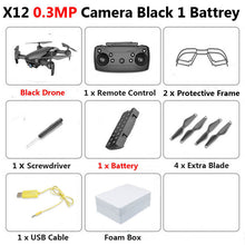 X12 WiFi FPV Mini Foldable Drone Camera 0.3MP 2MP HD Optical Flow Aerial Video Profissional RC Quadcopter Helicopter Toys SG106