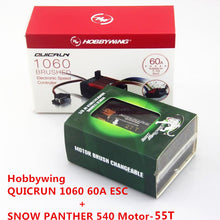 Original Hobbywing QUICRUN 1060 60A ESC and SNOW PANTHER 540 Motor 35T 45T 55T ESC Motor combination for 1/10 1/8 Crawler Scale