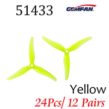 24pcs/ 12 pairs Gemfan 51433 5inch 3 blade/ tri-blade Propeller Props CW CCW Compatible T-motor for FPV Racing Drone