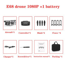 E68 drone HD wide angle 4K WIFI 1080P FPV drone video live recording Quadcopter height to maintain drone cameraVS e58 drone