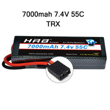 HRB Lipo 7.4V 11.1V 14.8V 2S 3S 4S 2P Battery 7.4V 7000mah 55C T DEAN XT60 MAX 110C Hard Case for RC 1/10 Scale Trx Stampede Car