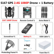 S167 GPS Drone With Camera 5G RC Quadcopter Drone 4K WIFI FPV Foldable Off-Point Flying Gesture Photos Video Helicopter Toy