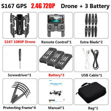S167 GPS Drone With Camera 5G RC Quadcopter Drone 4K WIFI FPV Foldable Off-Point Flying Gesture Photos Video Helicopter Toy