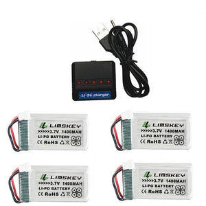 1400mAh 3.7v lipo Battery for SYMA X5 X5S X5C X5SC X5SH X5SW M18 H5P HQ898B HQ859B H11D H11C T64 T04 T05 F28 F29 T56 T57 Charger