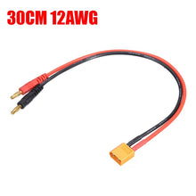 1pcs XT60 Male to 4mm Plug Connectors Line 12AWG/14AWG Charging Cable 15cm/30cm Lithium Battery Balance Charging Adapter Line